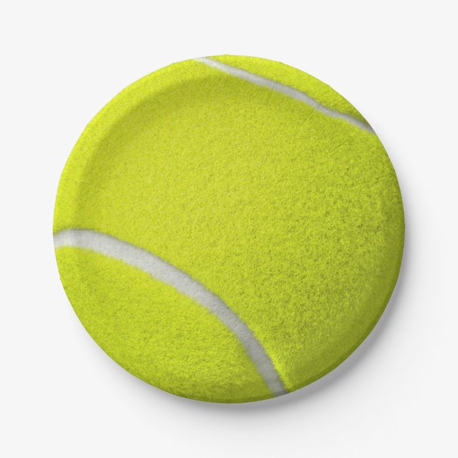 Assiettes En Carton Équipe de tennis de balle jaune (Devant)