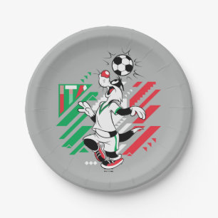 Assiettes En Carton Équipe d'Italie de football graphique SYLVESTER™