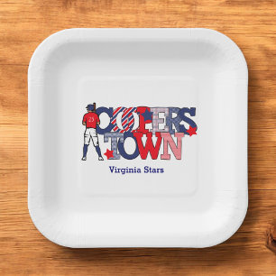 Assiettes En Carton Équipe Personnalisée Du Joueur De Baseball Patriot