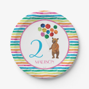 Assiettes En Carton Eric Carle   Anniversaire de Beary Rainbow