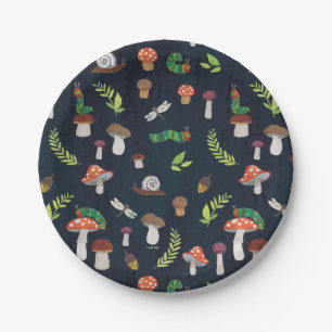 Assiettes En Carton Eric Carle Motif Bugs et Champignons