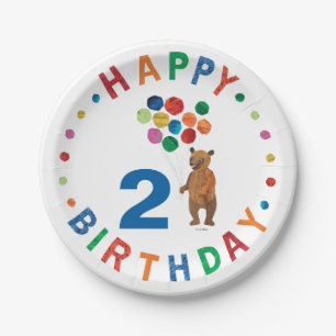 Assiettes En Carton Eric Carle Ours Brown - Béary Joyeux anniversair