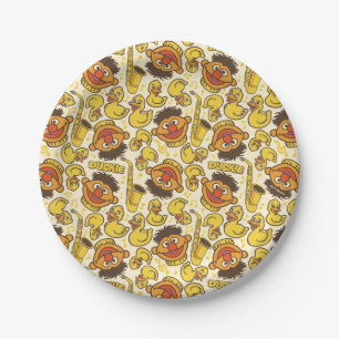 Assiettes En Carton Ernie et le Motif en caoutchouc Duckie
