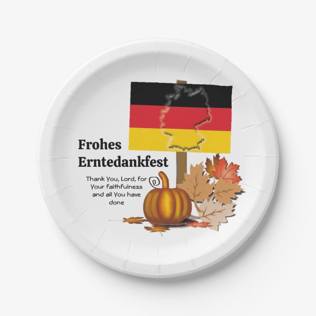 Assiettes En Carton Erntedankfest | Allemand THANKSGIVING (Devant)