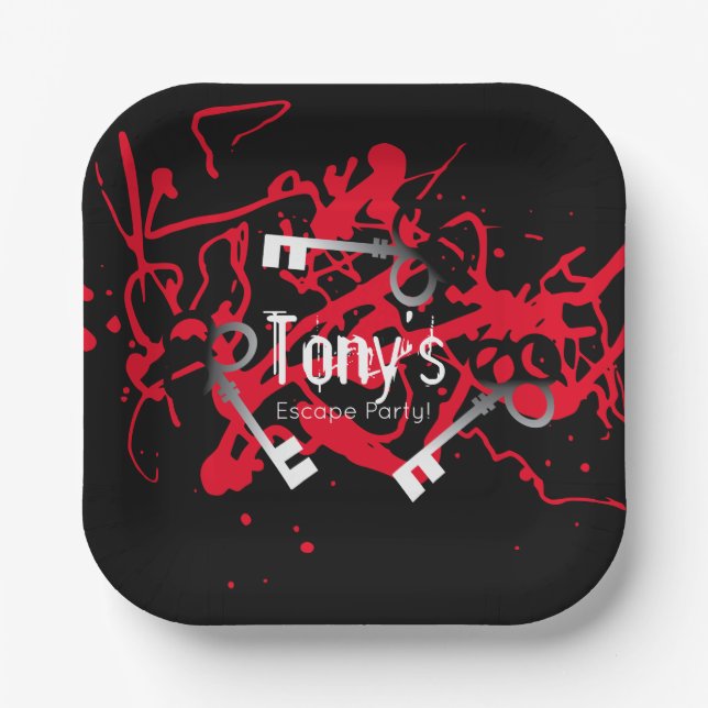 Assiettes En Carton Escape Party Anniversaire Maze Keys Mystery (Recto)