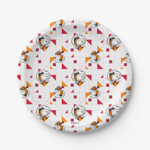 Assiettes En Carton ESPACE Snoopy Space Suit Motif blanc