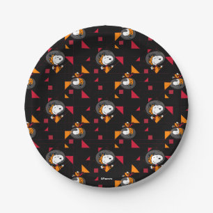 Assiettes En Carton ESPACE Snoopy Space Suit Motif noir