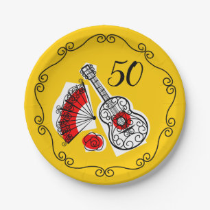 Assiettes En Carton Espagnol Souvenirs Border 50 plaque papier