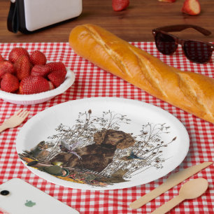Assiettes En Carton Espagnols allemands ( Deutscher Wachtelhund )