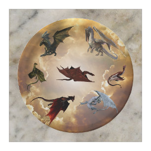Assiettes En Carton Espèces de dragon Imaginaire amusant