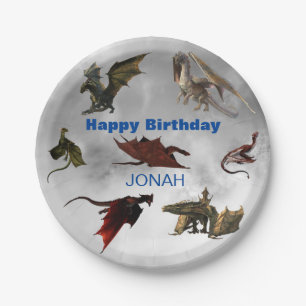 Assiettes En Carton Espèces de dragon Imaginaire amusant Anniversaire 