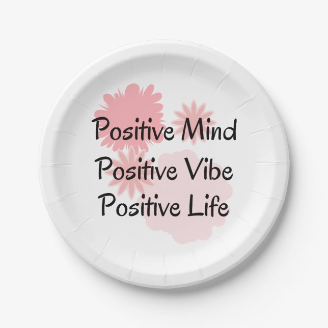 Assiettes En Carton Esprit positif, Vibe positif, citation positive de (Devant)