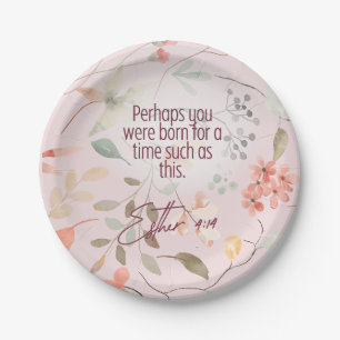 Assiettes En Carton Esther 4:14 verset biblique chrétien art