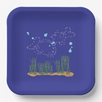 Assiettes En Carton Étang De Poisson Connecter Les Points