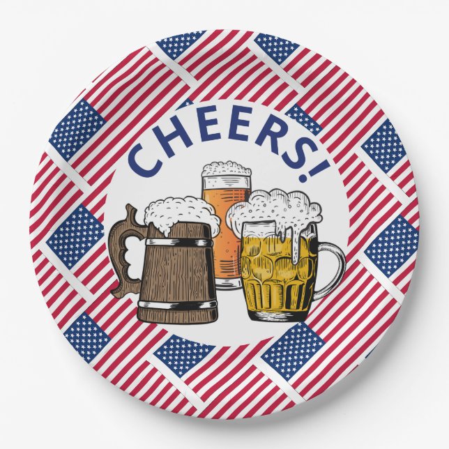 Assiettes En Carton États-Unis Great American Beer (Devant)