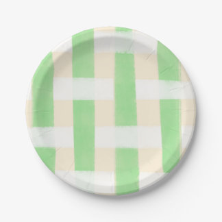 Assiettes En Carton Été carreaux verts
