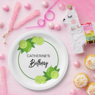 Assiettes En Carton Été Vert Citrus Citrus Anniversaire