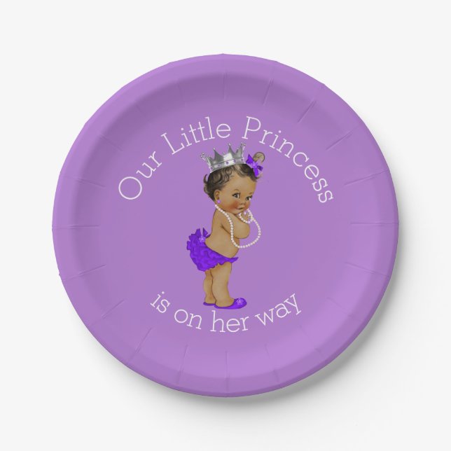 Assiettes En Carton Ethnic Little Princess Baby shower Lavender (Devant)