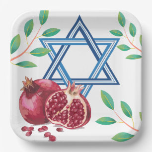 Assiettes En Carton Étoile de David grenade Feuille juif