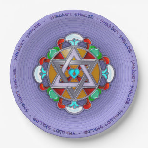 Assiettes En Carton Étoile de jardin à Lilac Shabbos