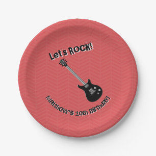 Assiettes En Carton Étoile rock guitare