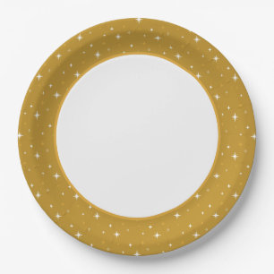 Assiettes En Carton Étoiles de l'or moderne et festif