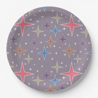 Assiettes En Carton Étoiles du Moyen-siècle de l'âge atomique