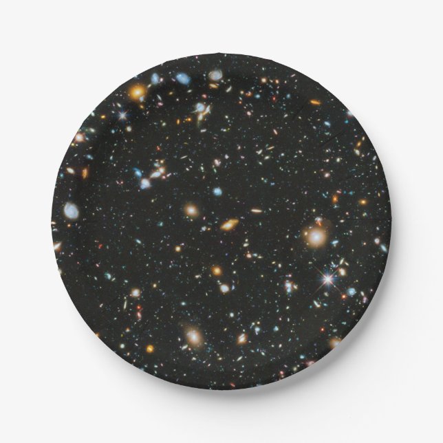 Assiettes En Carton Étoiles et galaxies profondes (Devant)