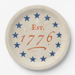 Assiettes En Carton Étoiles LG 1776 américaines