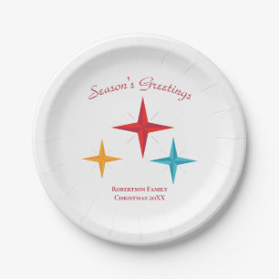 Assiettes En Carton Étoiles Mod, Mi-Siècle Moderne Vacances Rétro