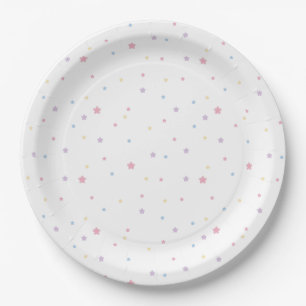 Assiettes En Carton Étoiles Motif Pastel couleurs