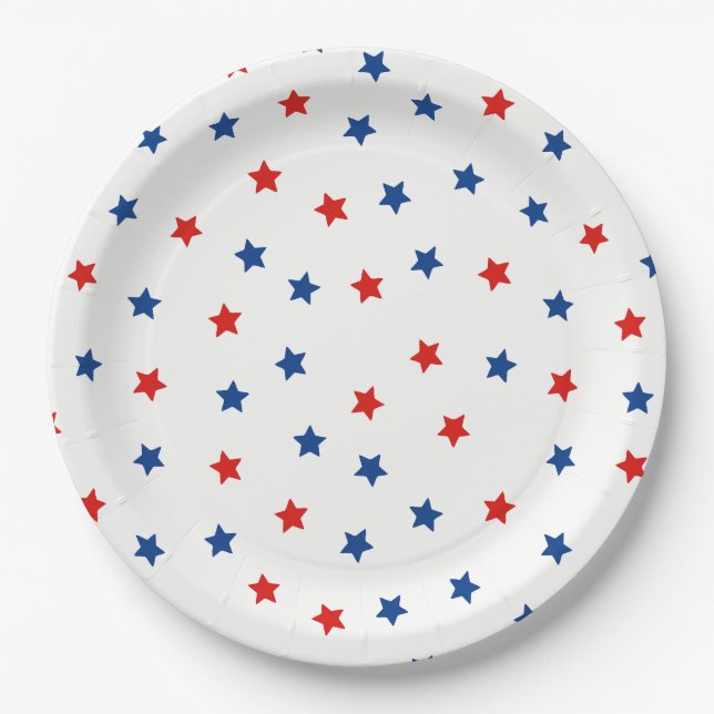 Assiettes En Carton Étoiles patriotiques (Devant)