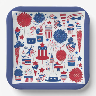 Assiettes En Carton Étoiles, rayures et shenanigans Plaque papier Carr