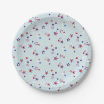 Étoiles rouges, blanches et bleues éparpillées