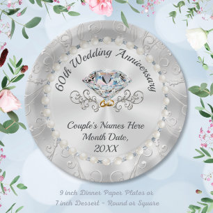 Assiettes En Carton Étonnante, Plaques de papier diamant, PERSONNALISÉ