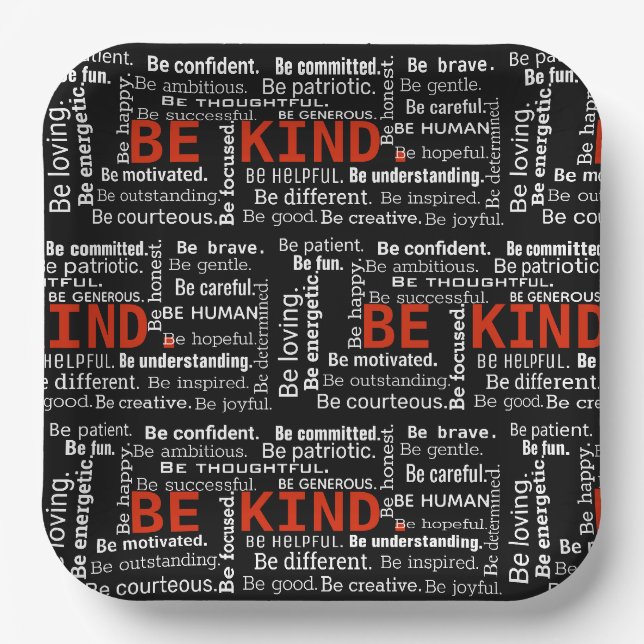 Assiettes En Carton Être un texte inspirant sur le noir (Recto)