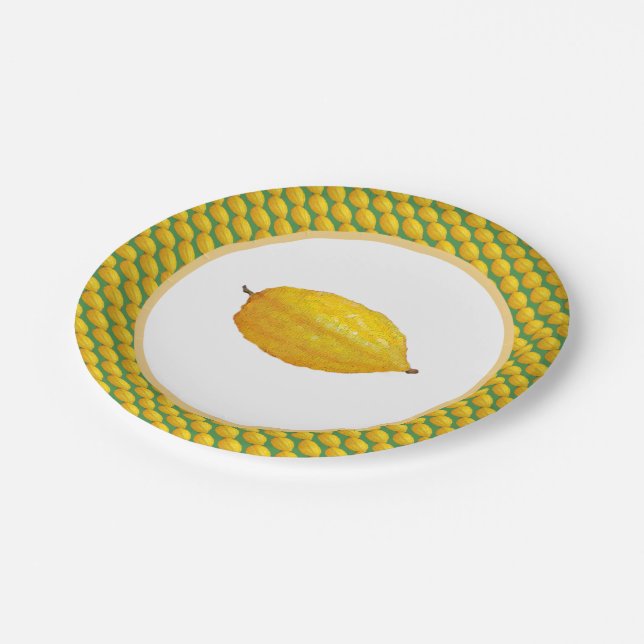 Assiettes En Carton Etrogs pour Sukkot (Angle)