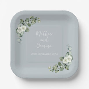 Assiettes En Carton ~Eucalyptus Mariage 7 pouces