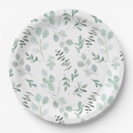 Assiettes En Carton Eucalyptus Party ou plaque de douche Mint