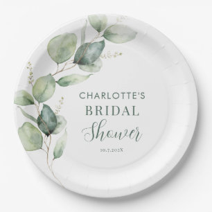 Assiettes En Carton Eucalyptus Verdure Botanique Enterrement de Vie de