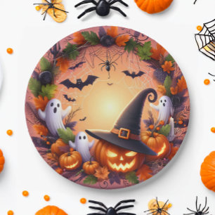 Assiettes En Carton Eve Enchantée - Plaques de papier d'Halloween Fest