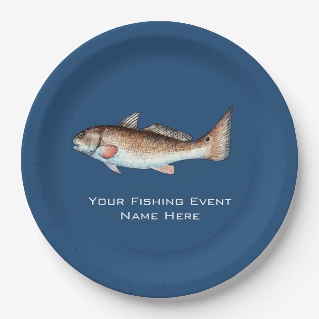 Assiettes En Carton Événement de pêche de rougets communs (Devant)