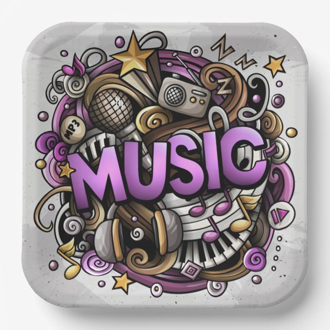 Assiettes En Carton Événement de production musicale (Recto)