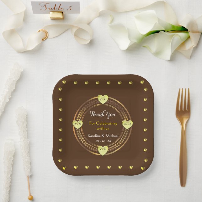 Assiettes En Carton Événements Mariages de partie appelant (Mariage)