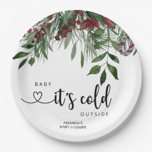 Assiettes En Carton Evergreen Bébé il fait froid dehors