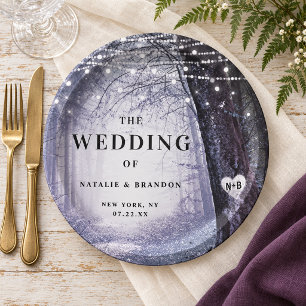 Assiettes En Carton Evermore Forêt de Fées Enchantée Mariage Viole