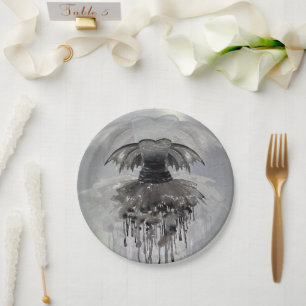 Assiettes En Carton Evil Fairy Gown Rocher noir gothique