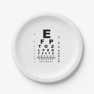 Assiettes En Carton Examen du graphique de test oculaire