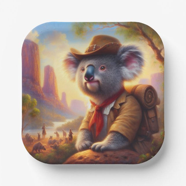 Assiettes En Carton Explorateur Koala (Recto)