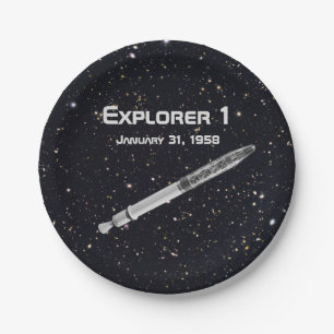 Assiettes En Carton Explorer 1 Satellite Starry Sky
